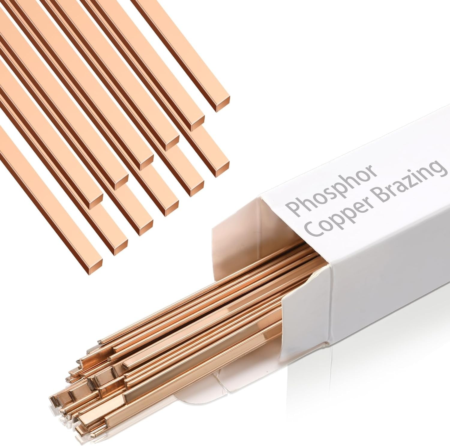 40 Sticks 7.5% Silver Brazing Rods – Flat Phos Copper Welding Rods for HVAC, Air