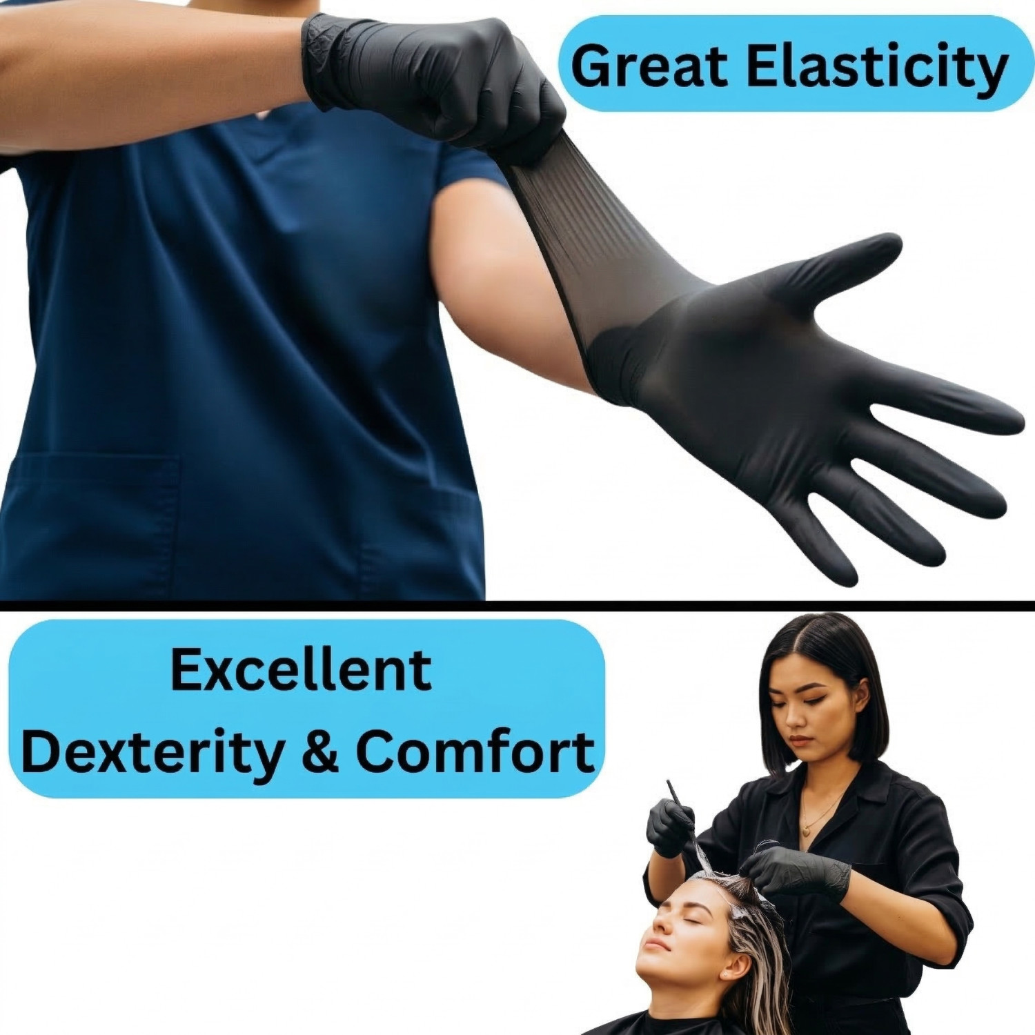 Black Nitrile Exam Powder-Free Disposable Gloves, Large 6 MIL, 1000 Pieces