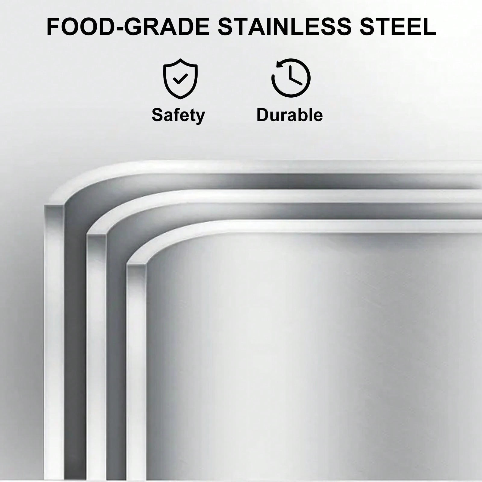 6Pcs Commercial Full Size Pans 2.5in 4in & 6in Stainless Steel Hotel Pan 0.8mm