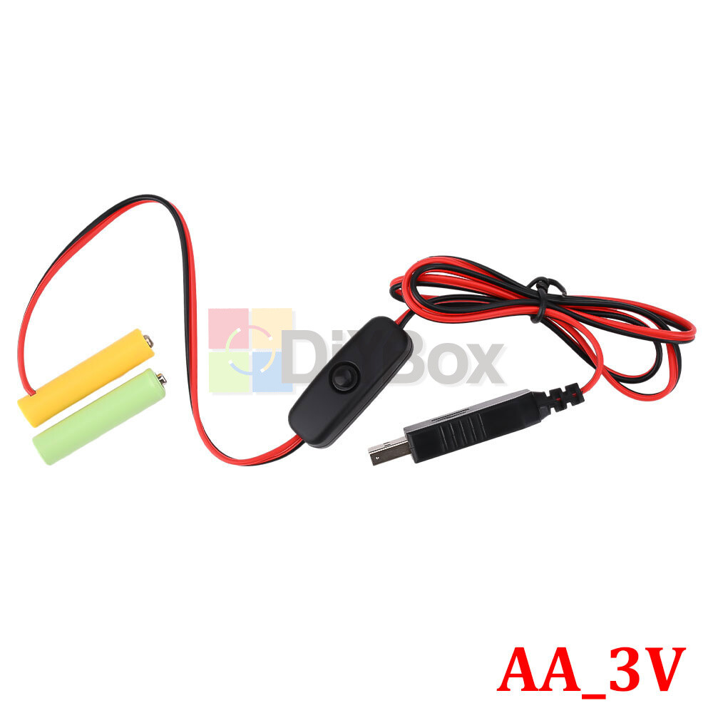 USB 5V to 3/4.5/6V Battery Eliminator Replacement AA AAA Battery Power Supply