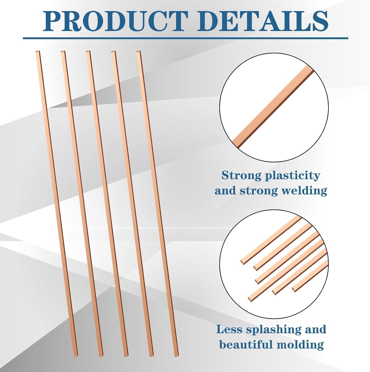 40 Sticks 7.5% Silver Brazing Rods – Flat Phos Copper Welding Rods for HVAC, Air