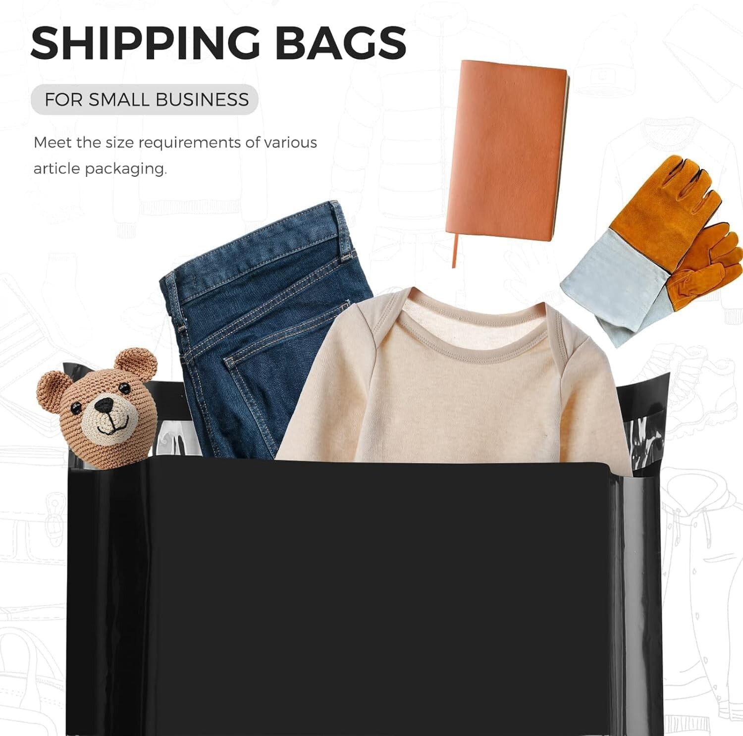 Jiaro Pack Poly Mailers Small Shipping Bags Envelopes 10×13″ 100 Pack Black