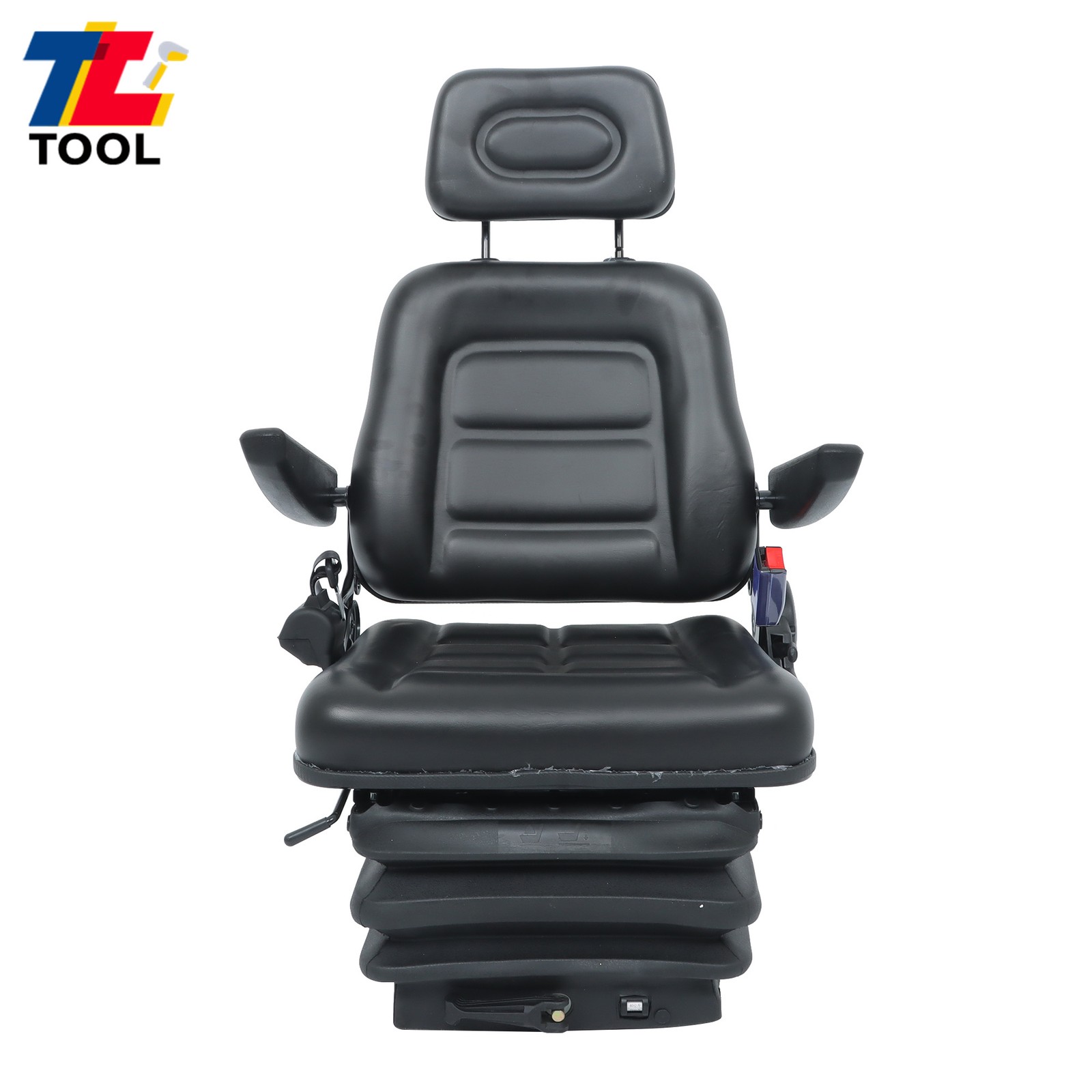 Forklift Tractor Seat Suspension Adjustable Backrest Armrest Safety Belt