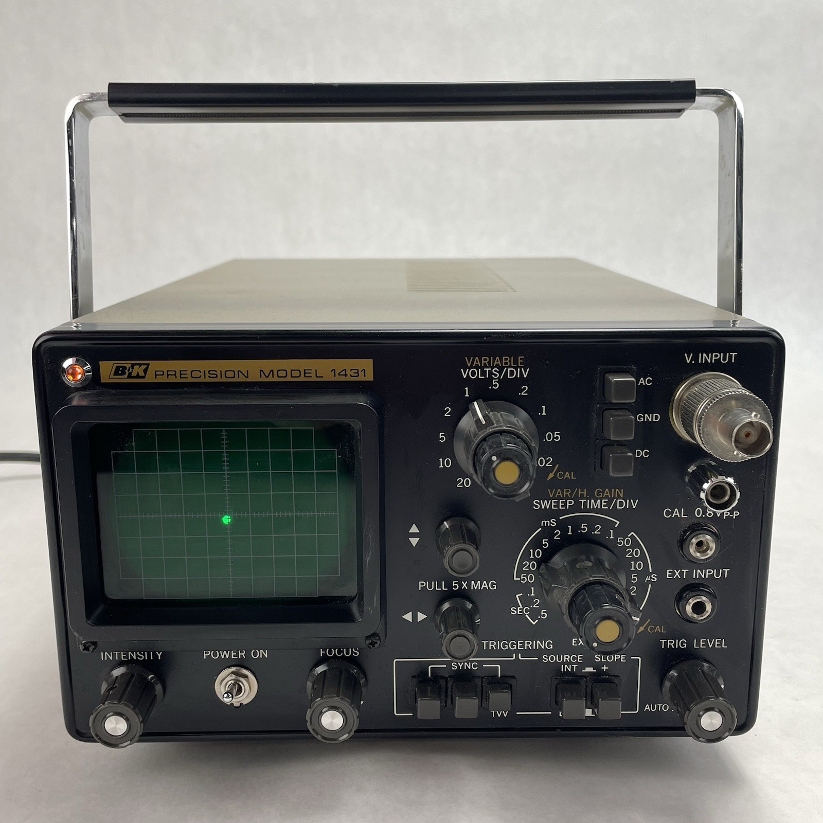 B&K Precision Model 1431 Oscilloscope Power Tested Parts Or Repair