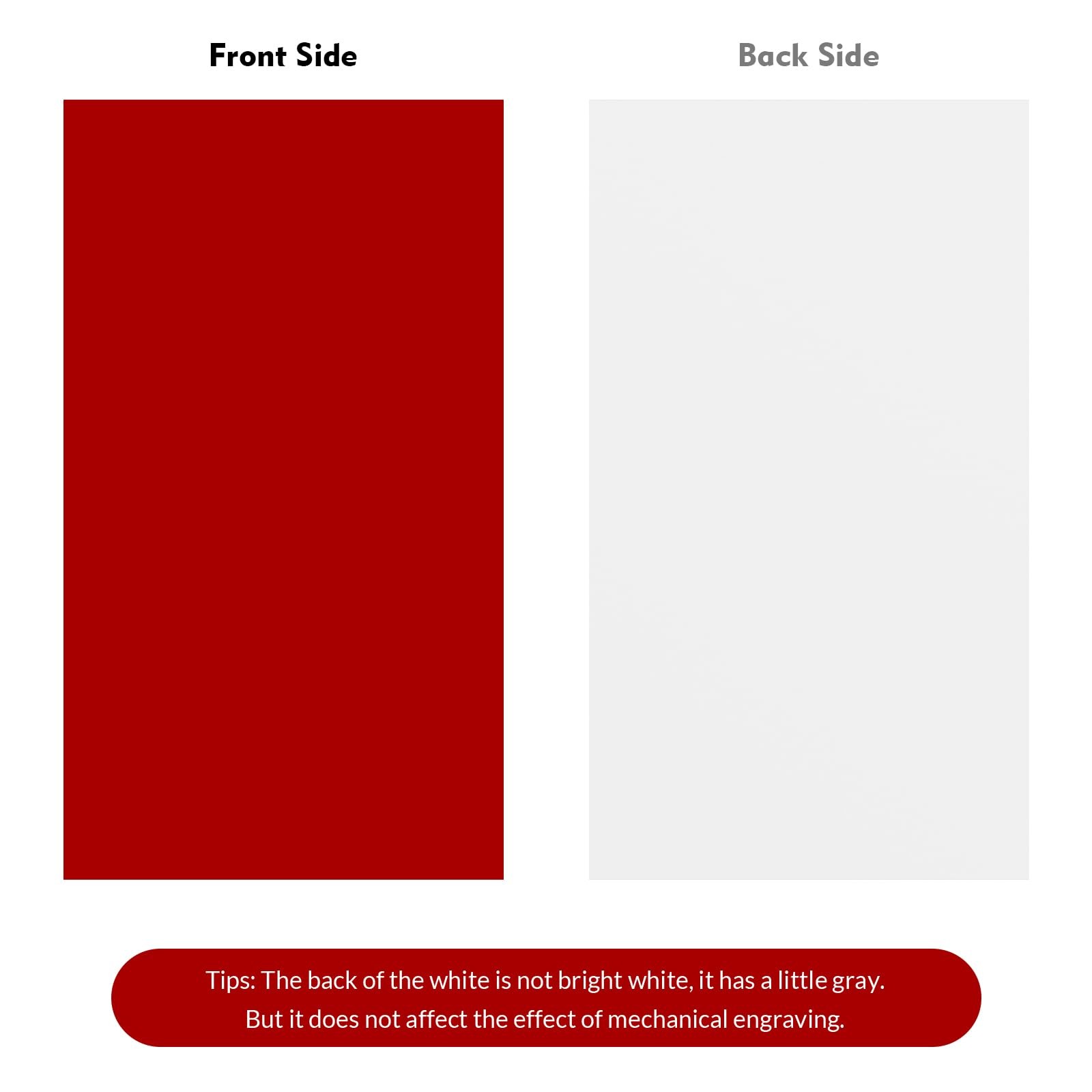 Laser Engraving Blank Red ABS Double Color Plastic Sheet 11.8×6.49×0.05 In