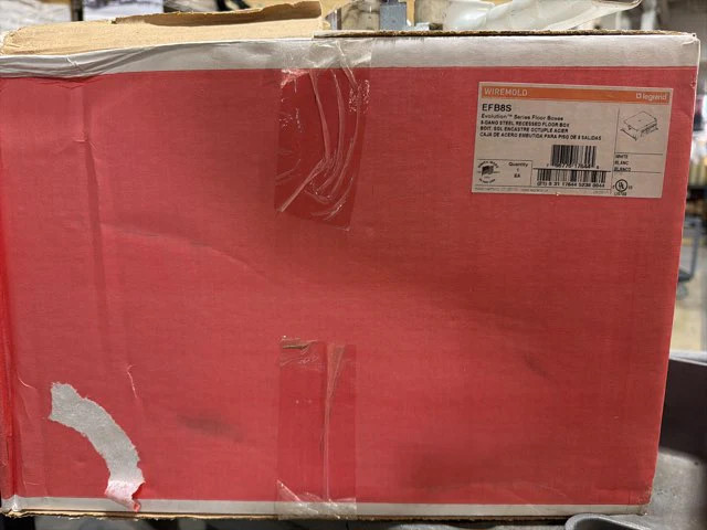 Legrand Wiremold EFB8S 8-Gang Steel Recessed Floor Box Evolution Series-New In B