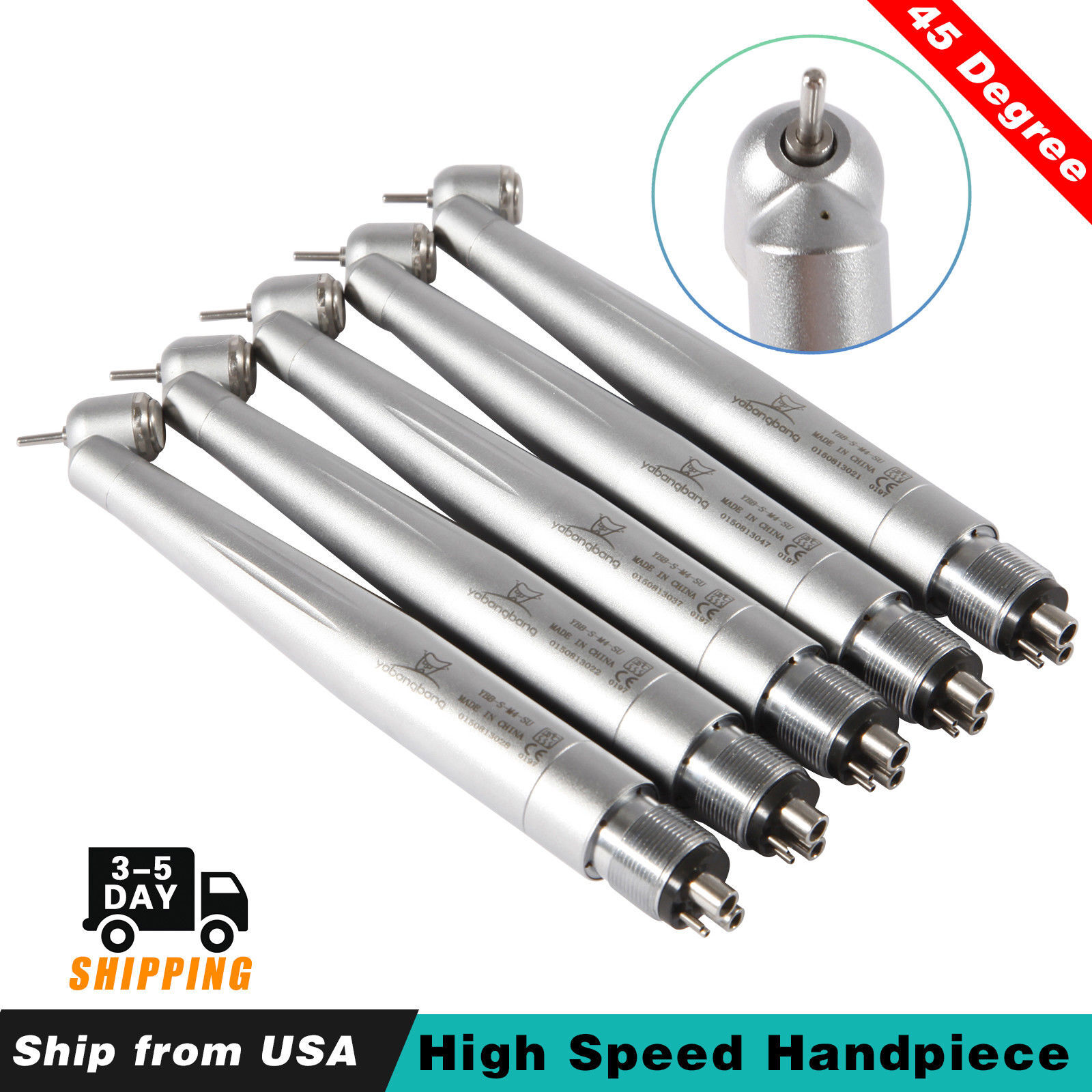 5 NSK PANA MAX Type Dental 45 Degree Surgical Handpiece High Speed Turbine 4Hole