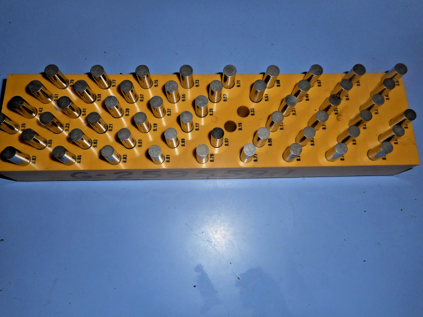 Metric Pin Gages * 8.71-9.79mm,0.02mm Steps ,Class ZZ Minus, (2) pins missing