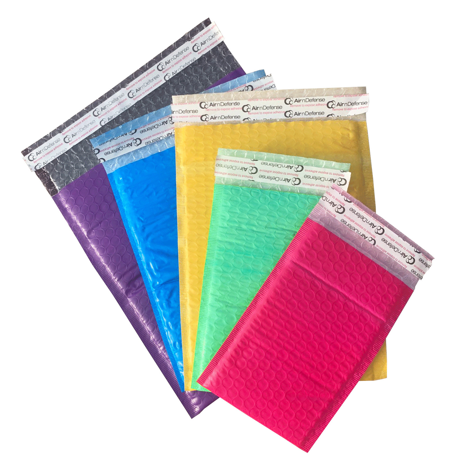 AirnDefense #5 10.5×16″ Colored Poly Bubble Mailers Shipping Padded Envelopes
