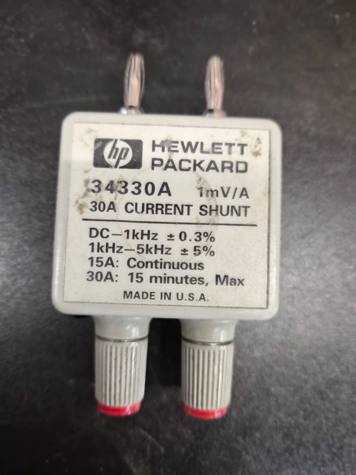 HP/ AGILENT KEYSIGHT 34330A 30A 1MV/A CURRENT SHUNT