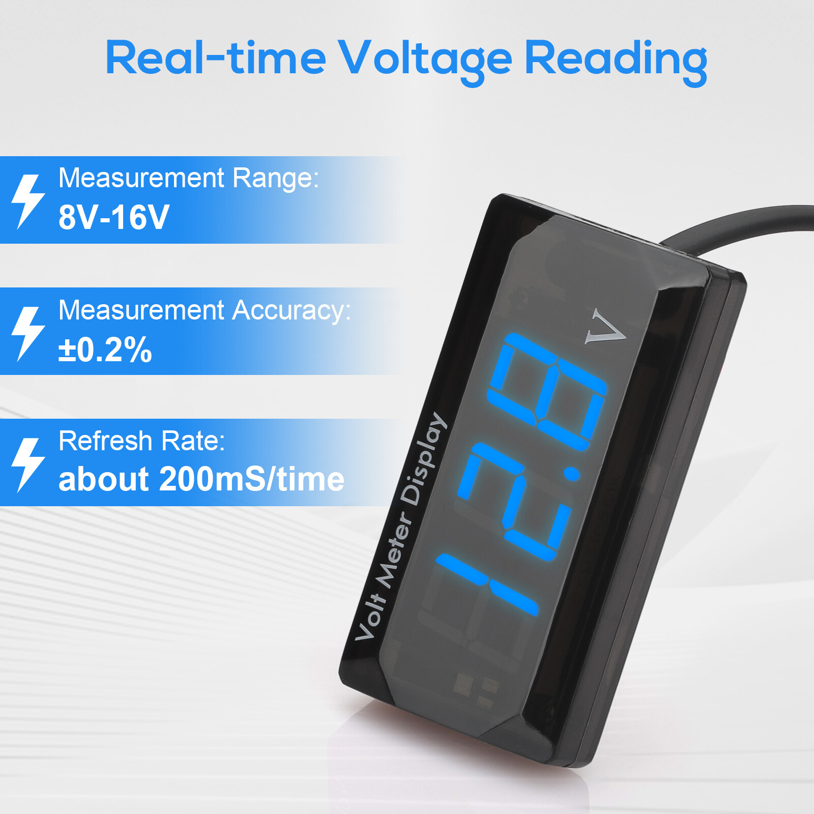 2PCS 12V Digital LED Display Voltmeter Voltage Gauge Panel Meter Car Motorcycle