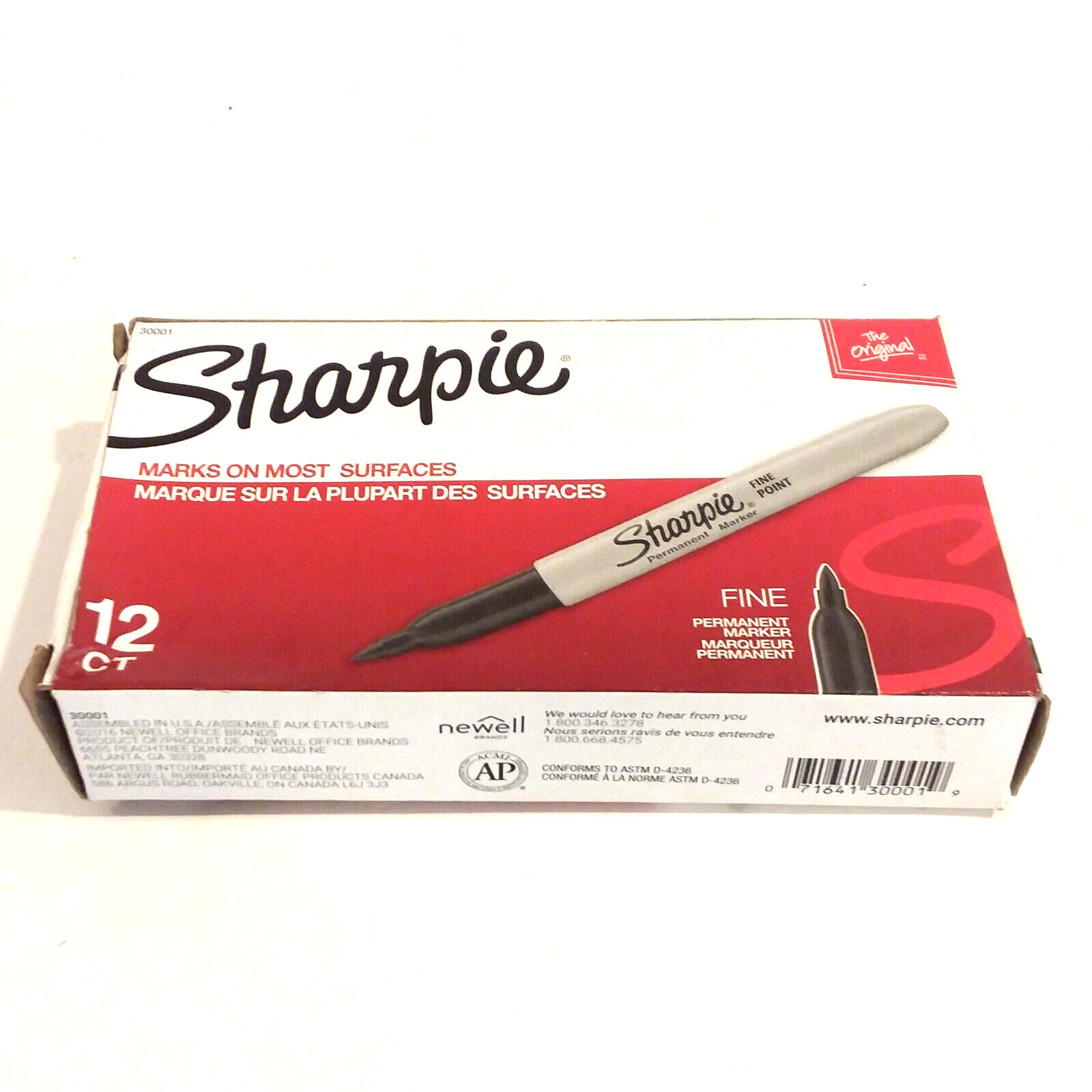 12 Sharpie 30001 BLACK Permanent Markers Fine Point Tip NEW BLIND SHIP AVAILABLE
