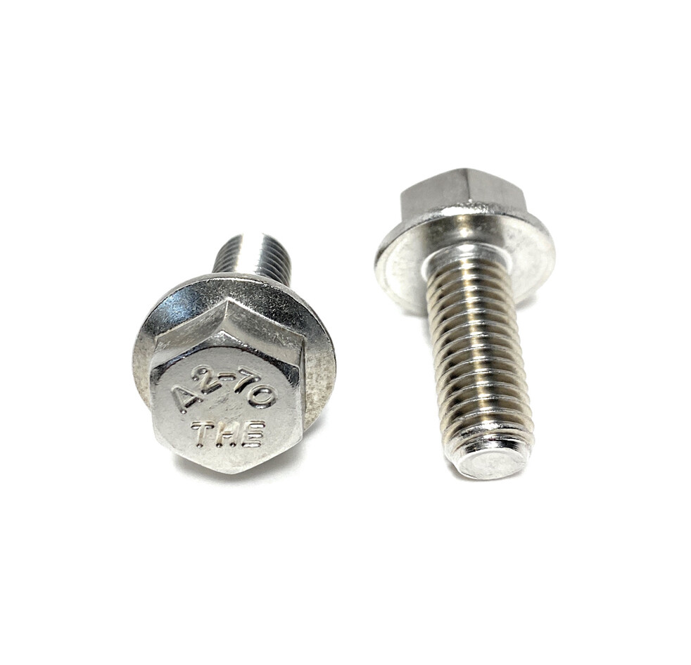 (10) M10 x 1.50 x 25 Stainless Steel DIN6921 A2 Hex Flange Bolts M10x25mm Flange