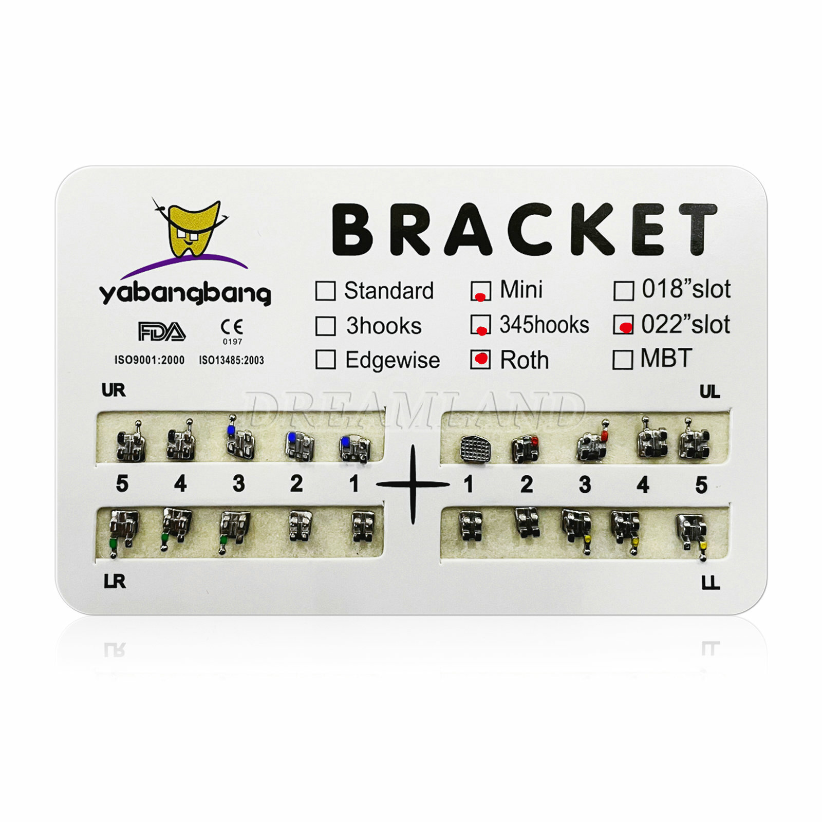 100Packs Dental Orthodontics Bracket Braces Mini Roth 022″ 3-4-5hooks #2 RP^^op