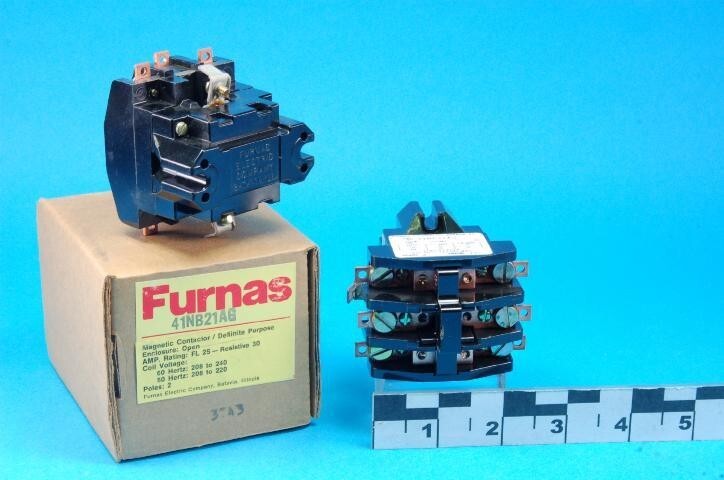 Siemens Furnas 41NB21AG Relay, AC. 2 Pole NO/ 1Pole NC, 25Amp, Coil: 208-240 VAC