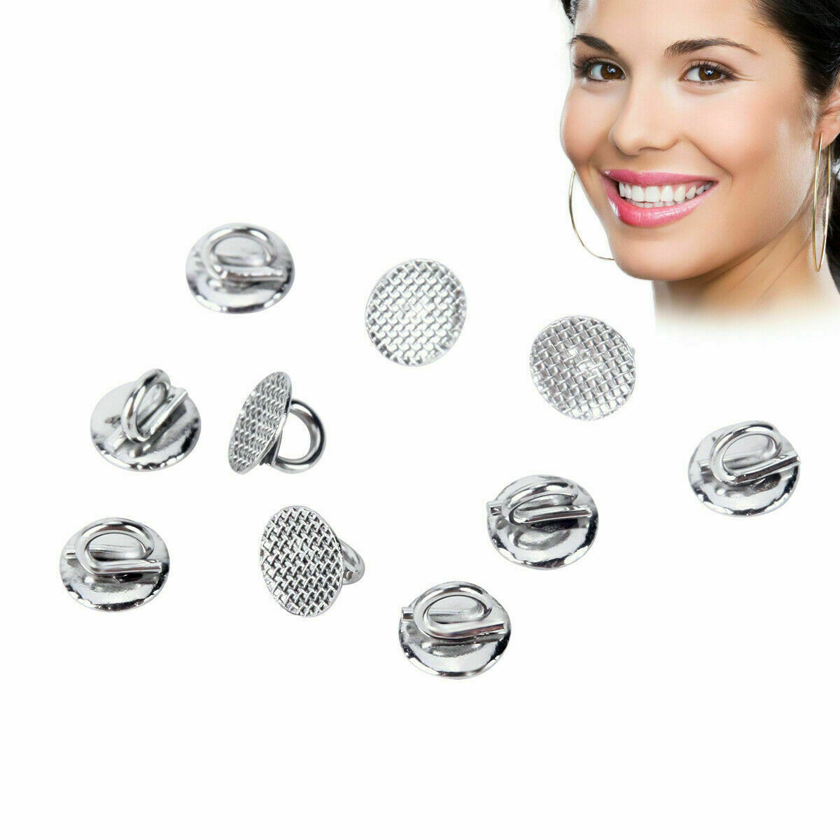 AZDENT Dental Orthodontic Lingual Buttons Bondable Round / Rectangular monoblock
