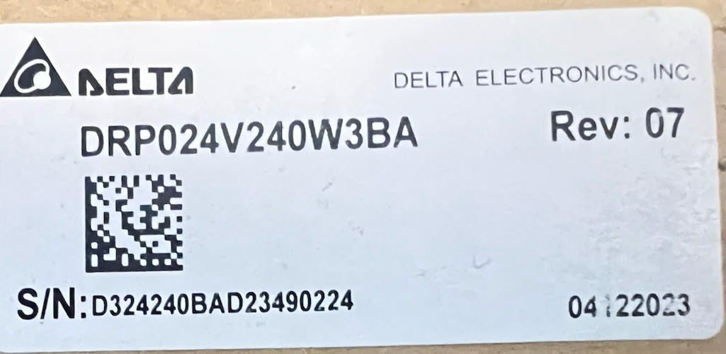 Delta Electronics DRP024V480W3BN 24V 480W DIN Rail Industrial Power Supply