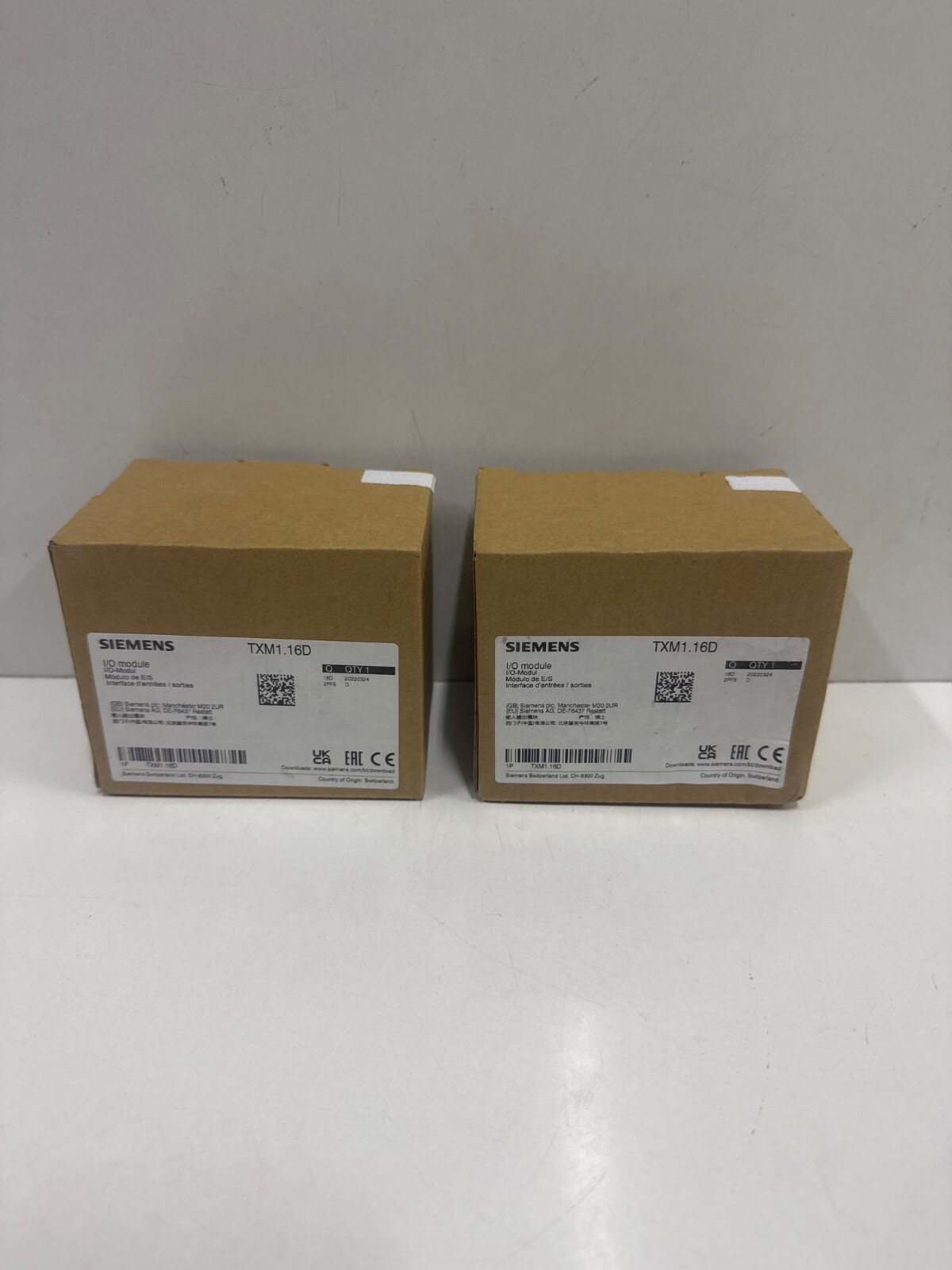 LOT OF 2 PCS SIEMENS TXM1.16D I/O MODULE (SEALED)