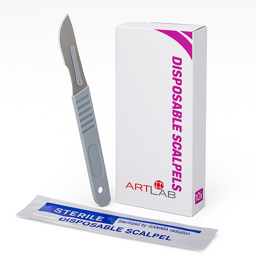 10 PK DISPOSABLE SCALPELS #22-SINGLE USE – DISSECTING, SURGICAL, DERMAPLANING