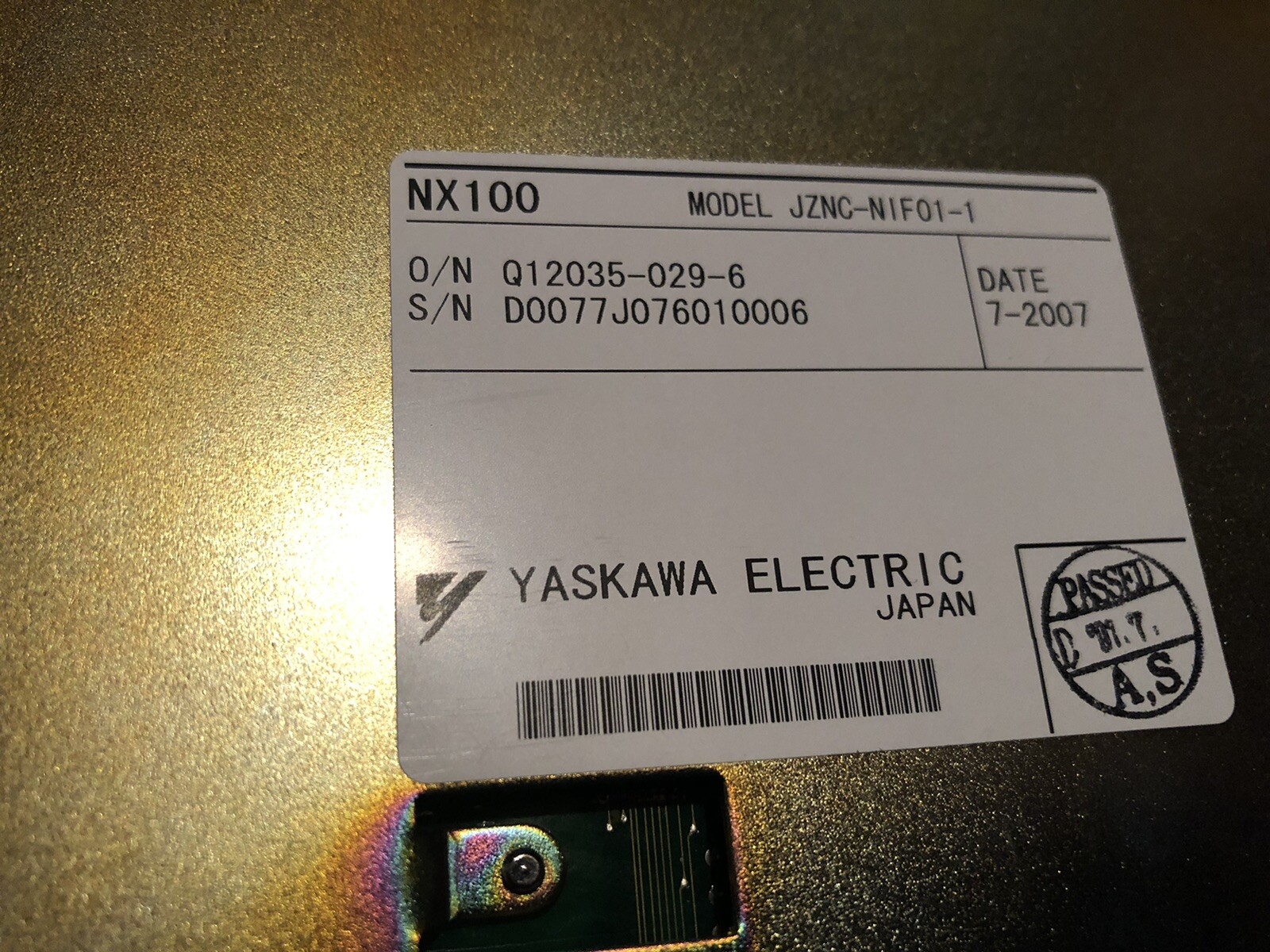 Yaskawa JZNC-NIF01-1 JANCD-NI01-1 Rev.CO/DF0200761-BO JANCD-NIF01-1 Rev.CO5