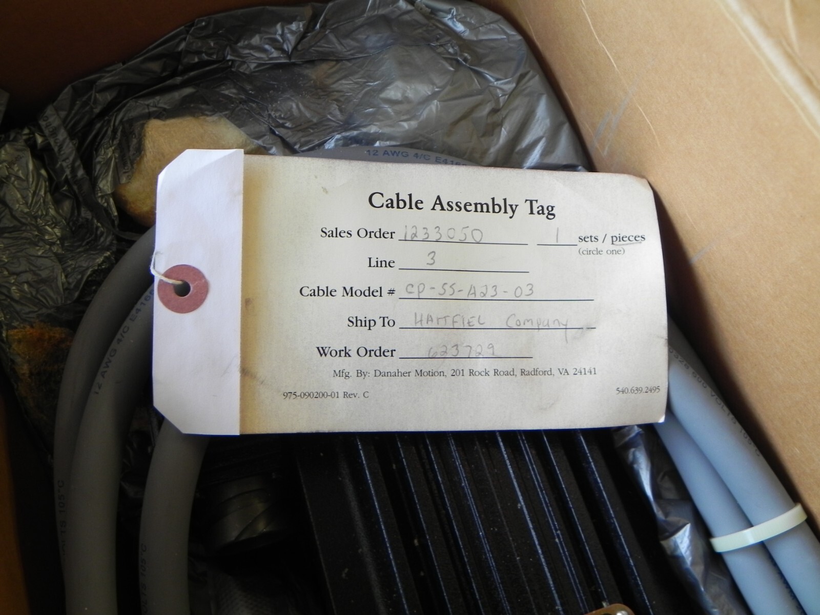 Kollmorgen Goldline Brushless P.M. Servomotor Radford B-404-B-21 with Cable NEW