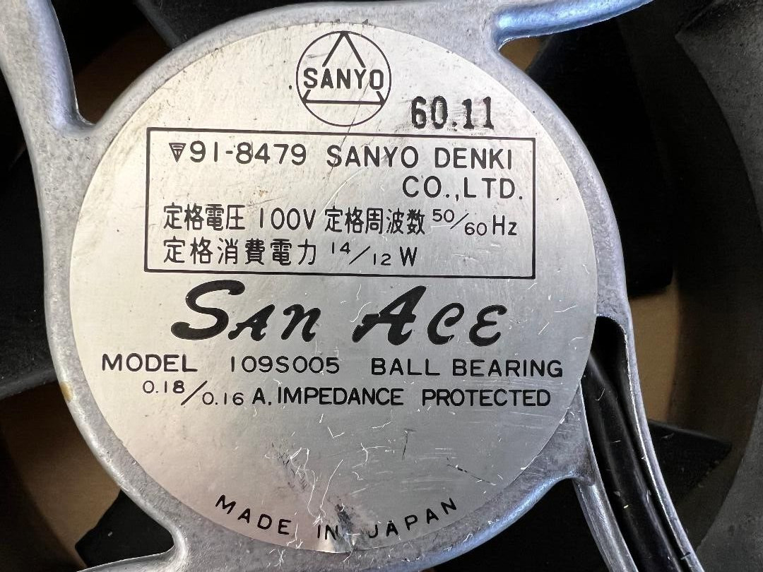 LOT OF 3: SAN ACE CNC COOLING FAN MODEL 109S005 100V 14/12W 0.18/0.16A SANYO