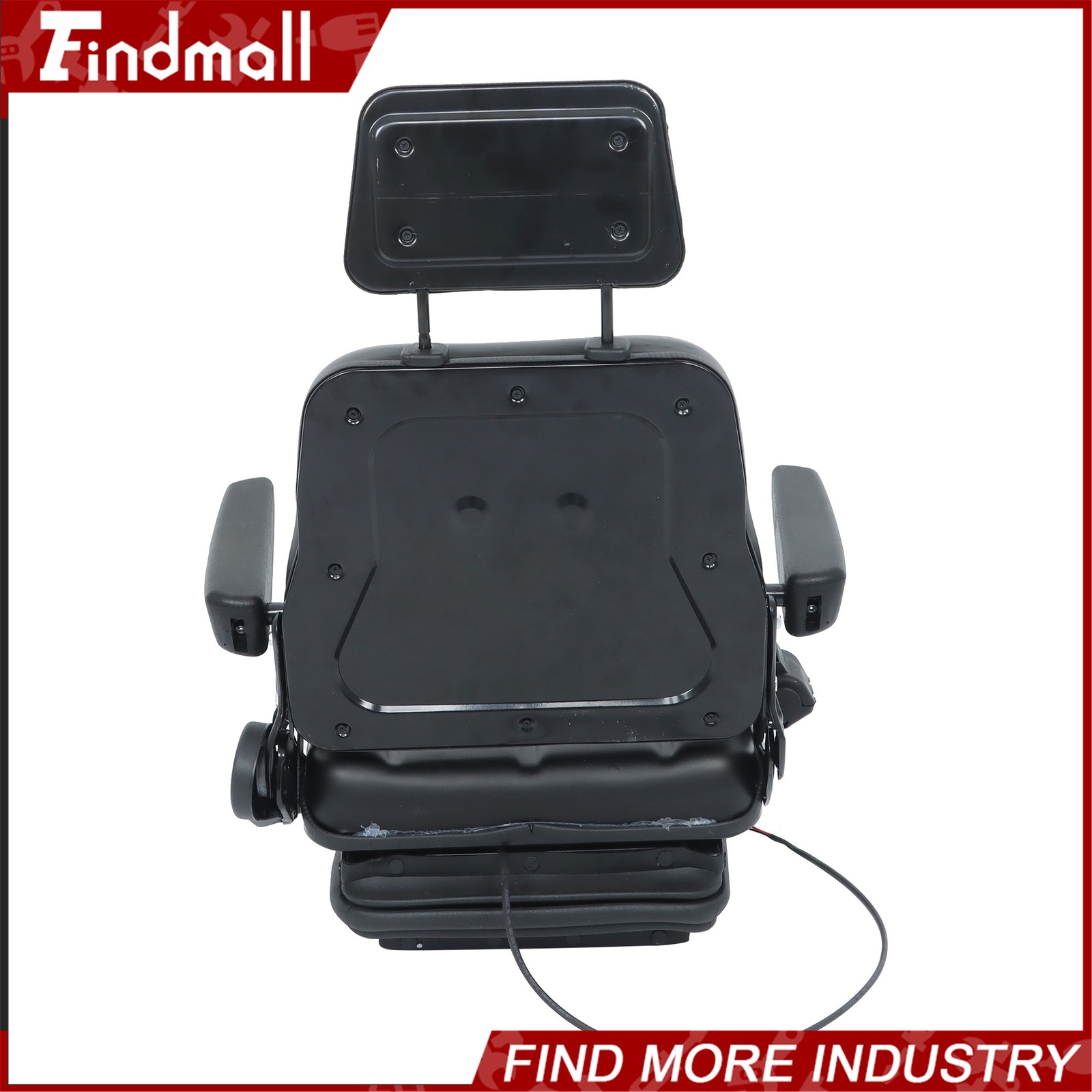 FindmallForklift Tractor Seat Suspension Adjustable Backrest Armrest Safety Belt