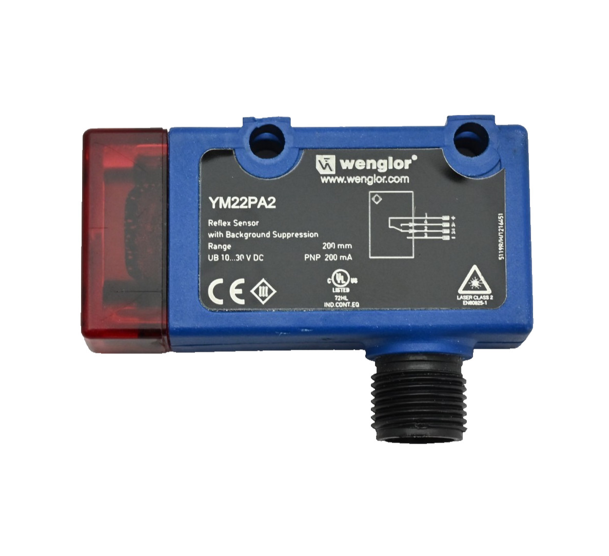 Wenglor YM22PA2 Reflex Sensor with Background Suppression Range