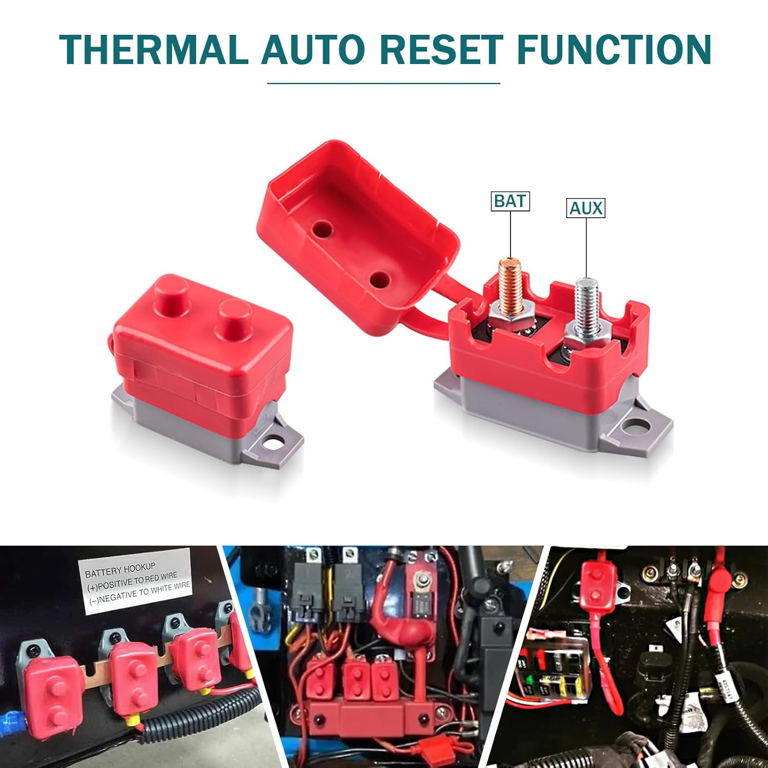 2 PCS DC 12V – 24V 30Amp Automatic Reset Circuit Breaker for Car, ATV, RV, Ship