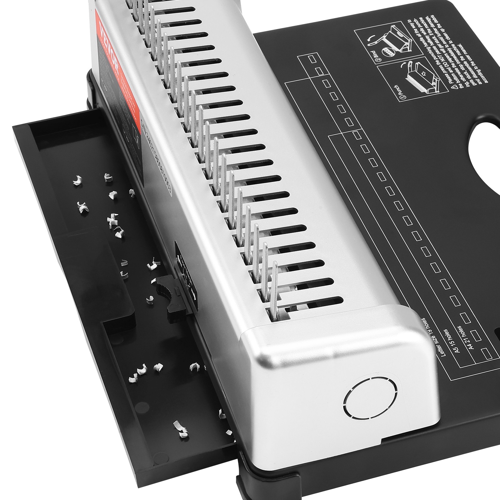 VEVOR Binding Machine Comb Binding Machine 21 Holes 100 PCS Binding Spines