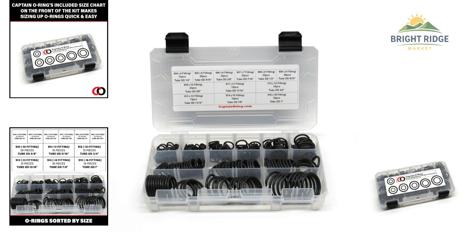 255 Piece Hydraulic O-Ring Seal Kit with Buna-N Rubber for ORB/BOSS Fittings