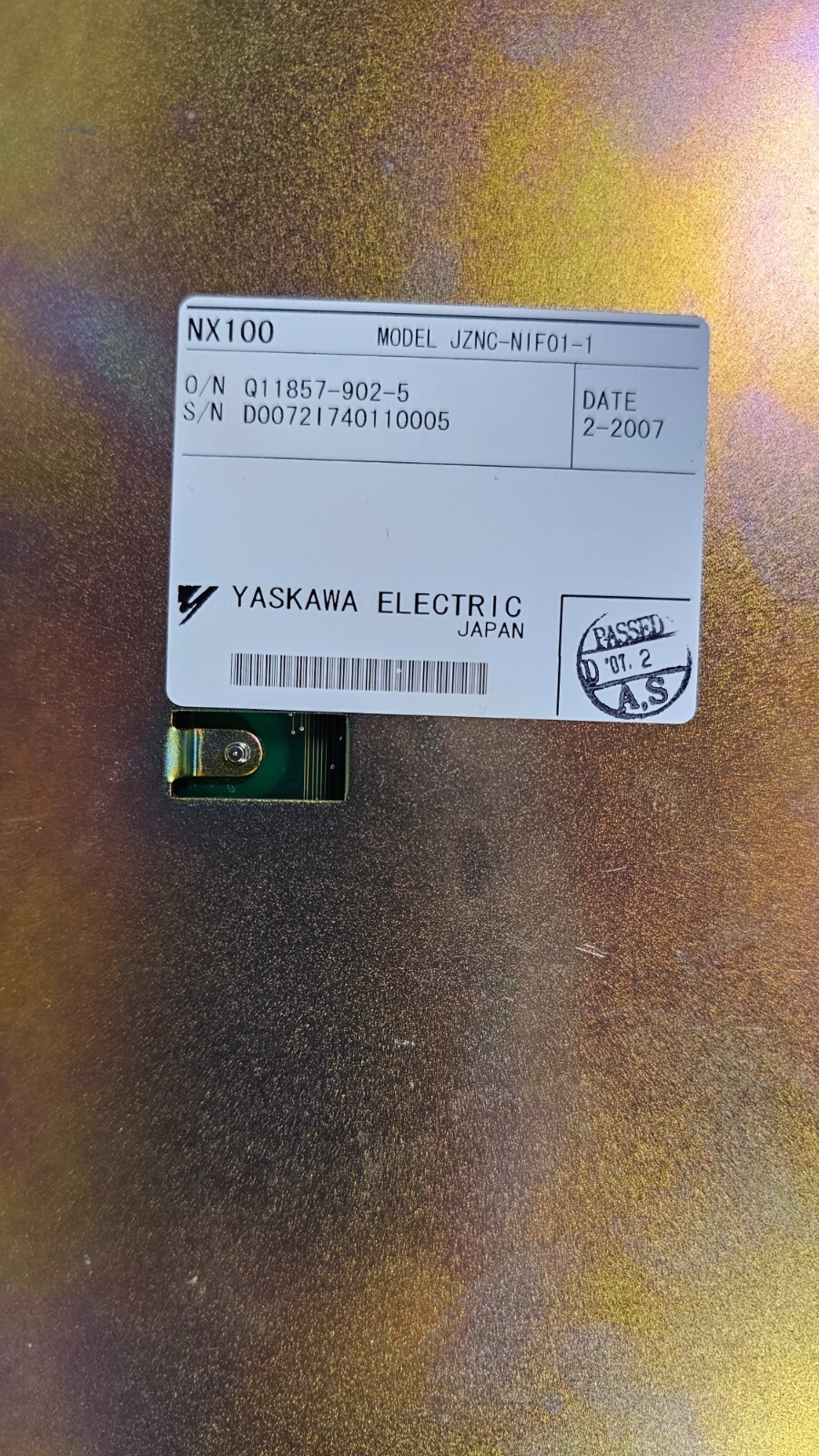 Yaskawa JZNC-NIF01-1 Interface Control Pcb Board 2-2007 FREE SHIPPING