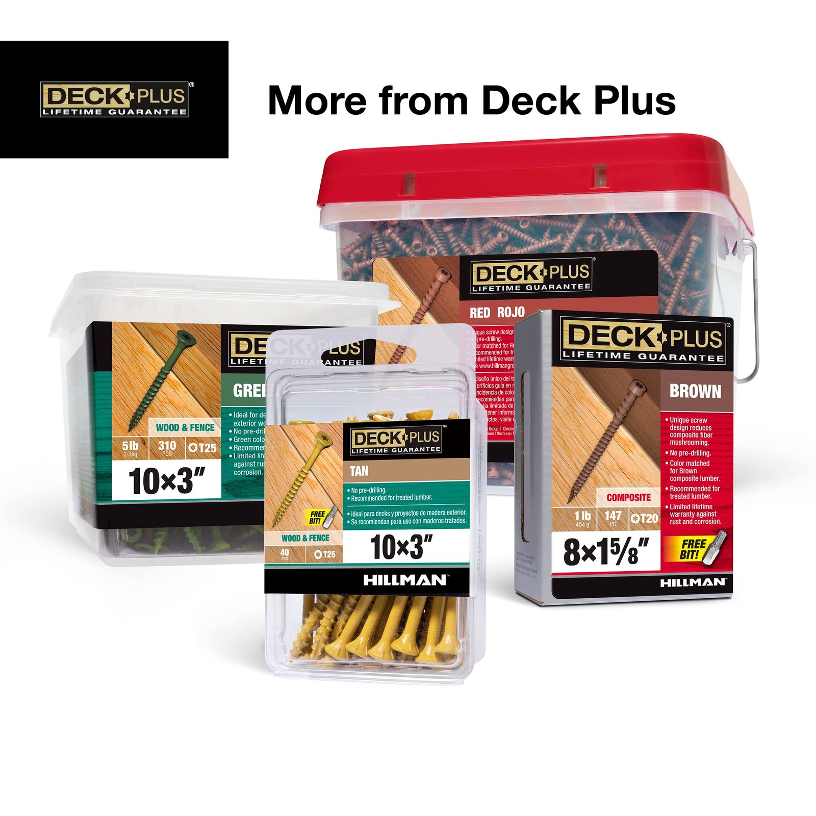 Deck Plus Wood Screws, Brown Exterior Screws, 2 x #8, 5lb