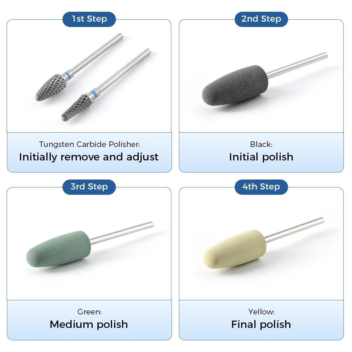 8PCS Dental Burs Resin Base Hidden Denture Polishing Acrylic HP Low-Speed 2.35mm