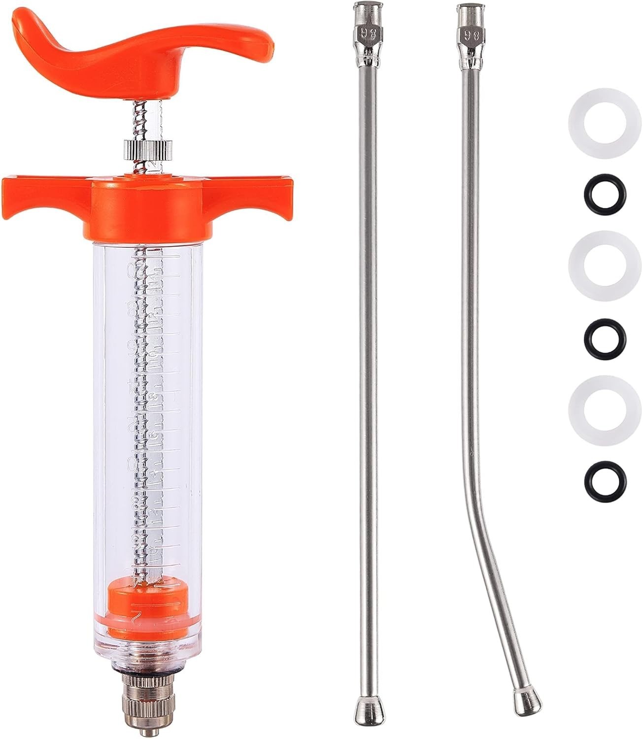 20ML Animal Drenching Syringe, 2 Nozzles, Adjustable Dosage, Reusable, Suitable