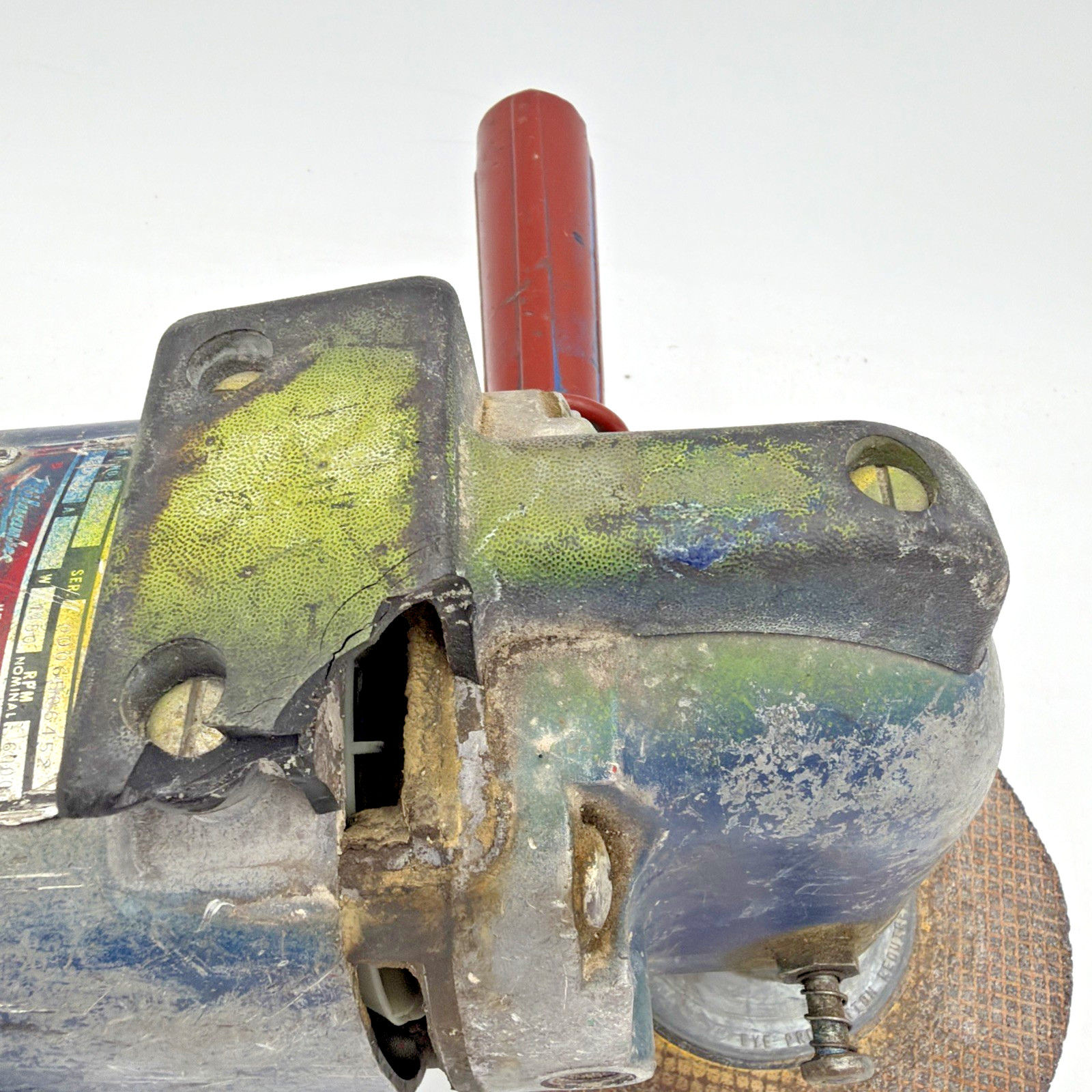Milwaukee Heavy Duty Angle Grinder 7” Model # 6054 Not pretty but WORKS SEE VID!