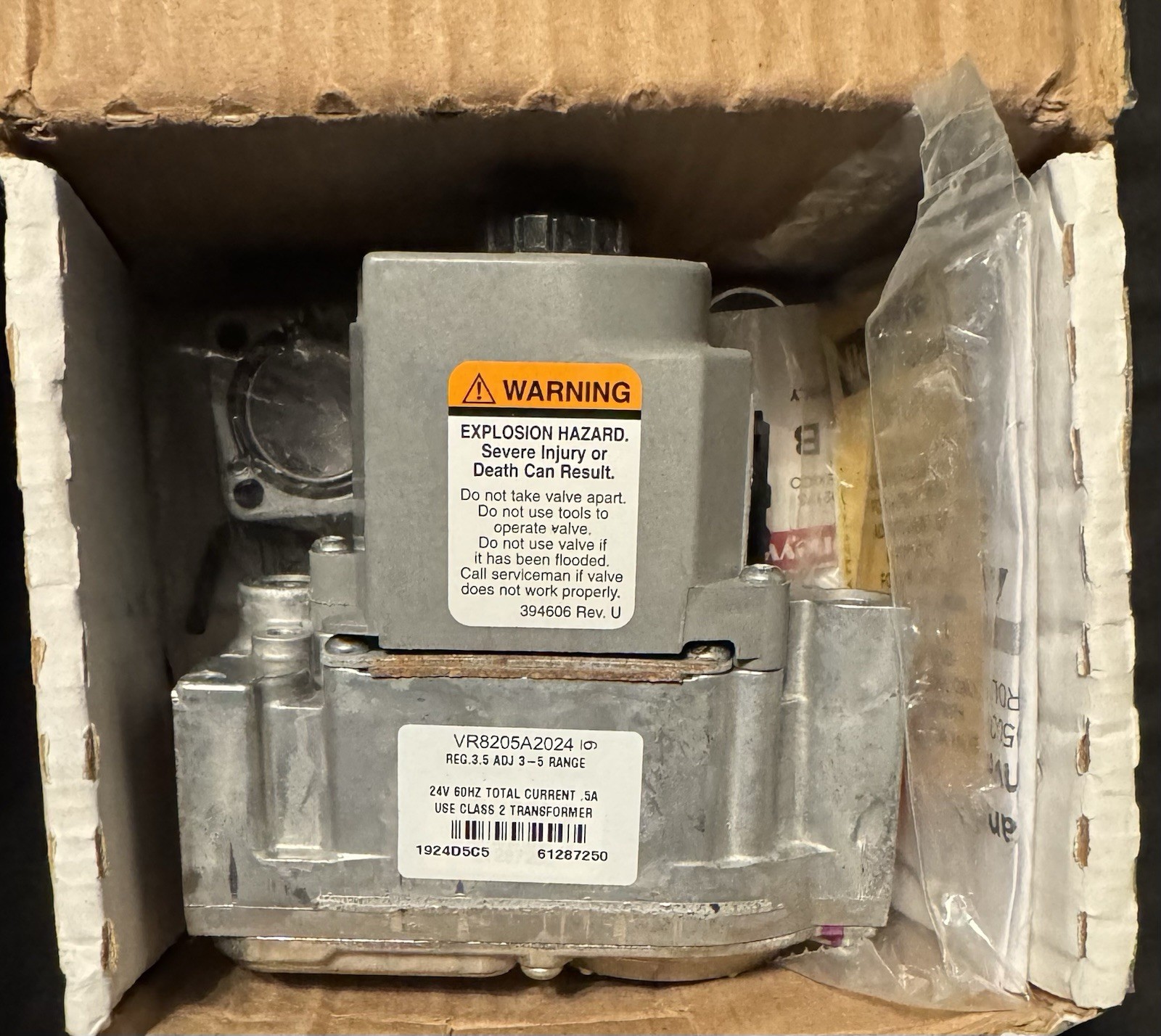 Honeywell VR8205A2024 Gas Valve 24V 60Hz For VR8205 VR8105 VR8305