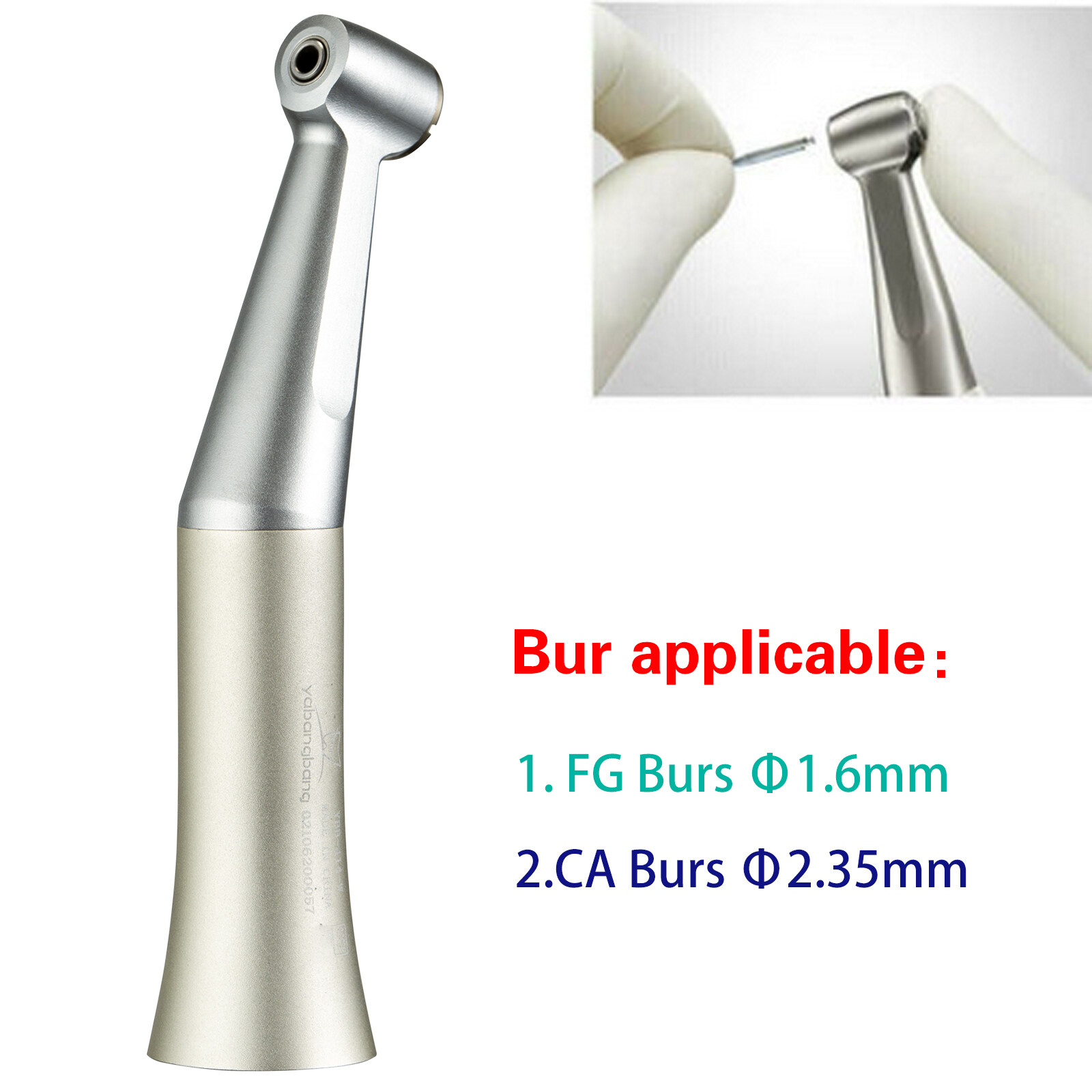 Dental Slow Speed Contra Angle Handpiece Push Attach 1.6 /2.35mm Burs Fit NSK