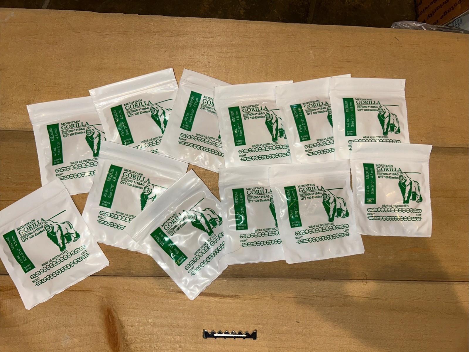 12 American Orthodontics Mountain Gorilla Dental Rubber Bands 4.5 oz 3/16 Medium