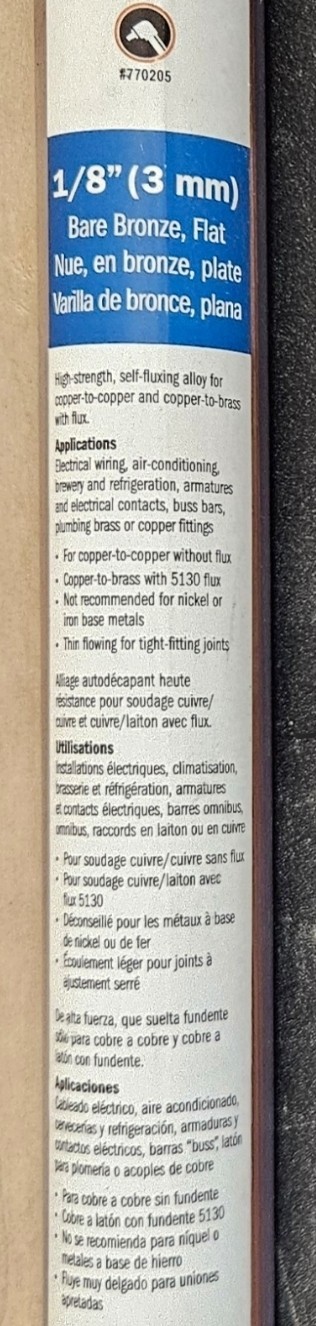 Hobart Welding Uncoated Bare Brazing Rod 1/8″ X 17.5 (3mm) Qty 10
