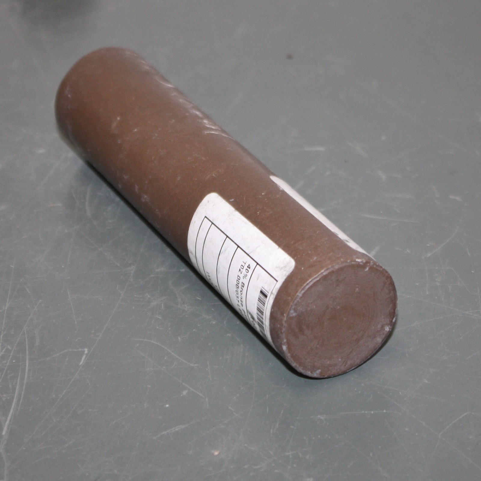 40% Bronze PTFE Filled Plastic Round Rod Bar 147328-01, 38mm Diameter x 160mm