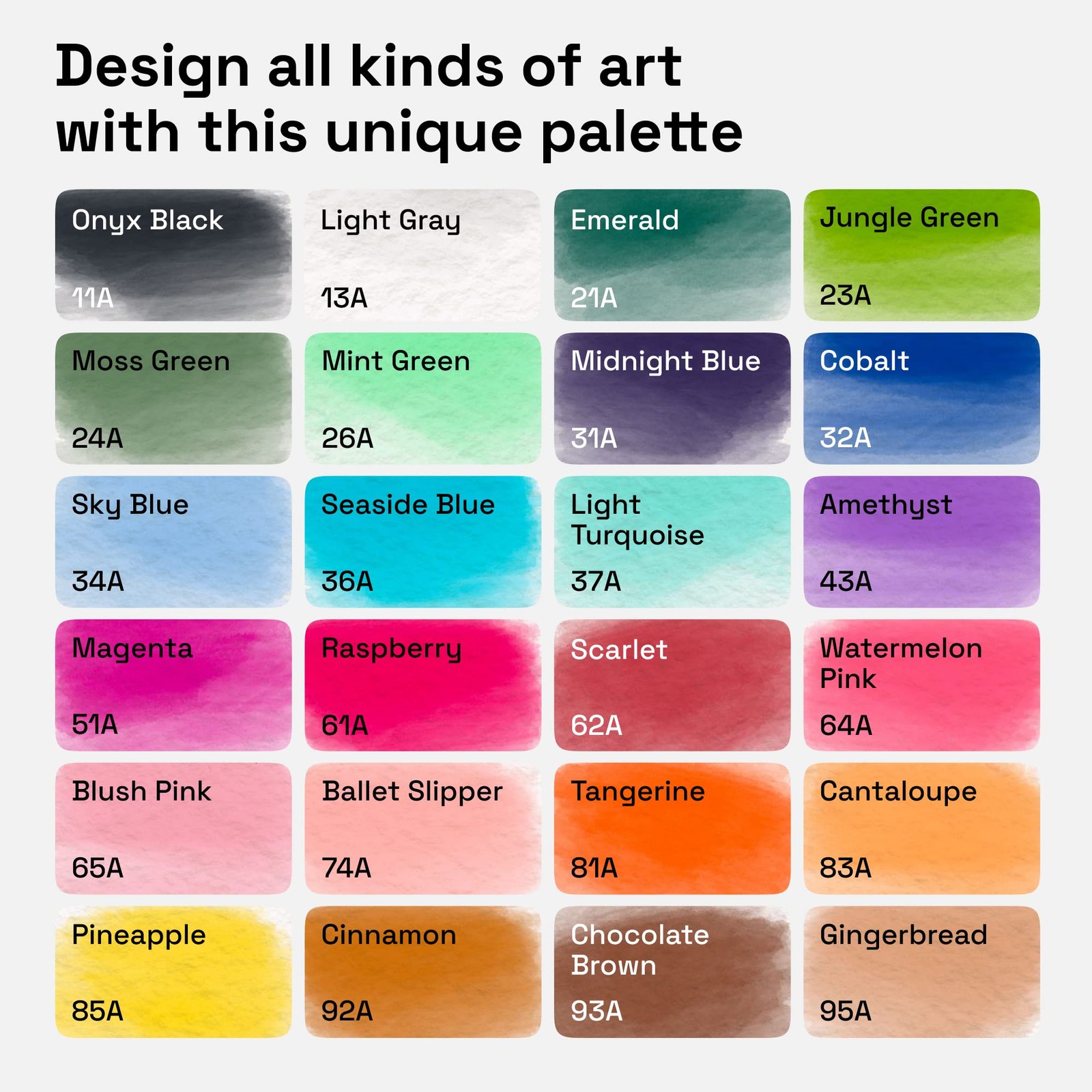 ARTISTRO 24 Watercolor Markers with Flexible 0.05-5 mm, 24 Bright Colors