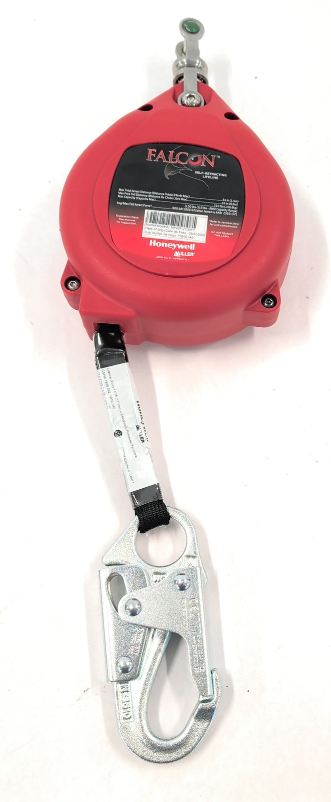 Miller Falcon MP20P-Z7/20FT Self-Retracting Lifeline 20ft 400lb Capacity SRL