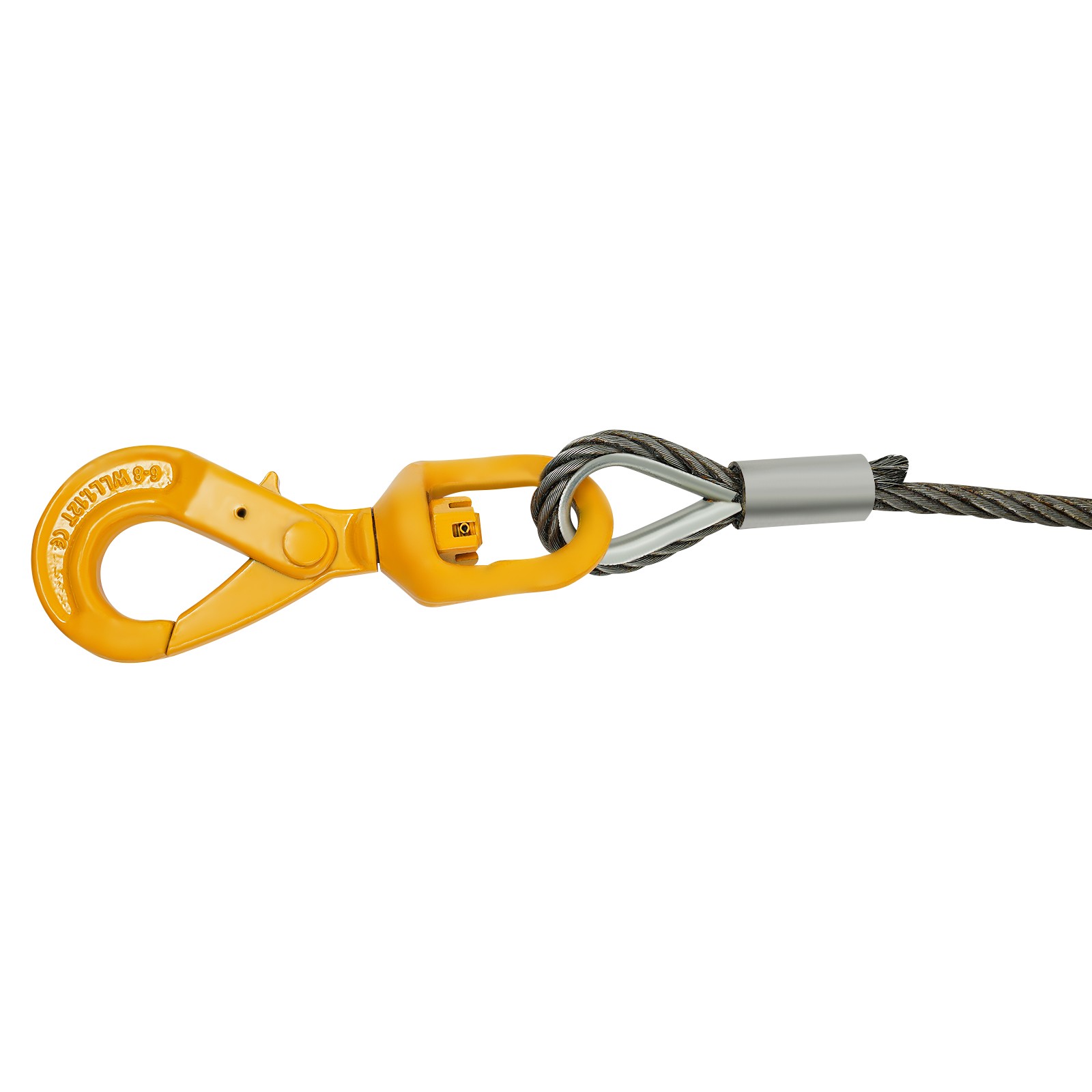 7/16in*100FT Steel Winch Cable Wire Rope Swivel Self-locking Hook 2469.18 lbs