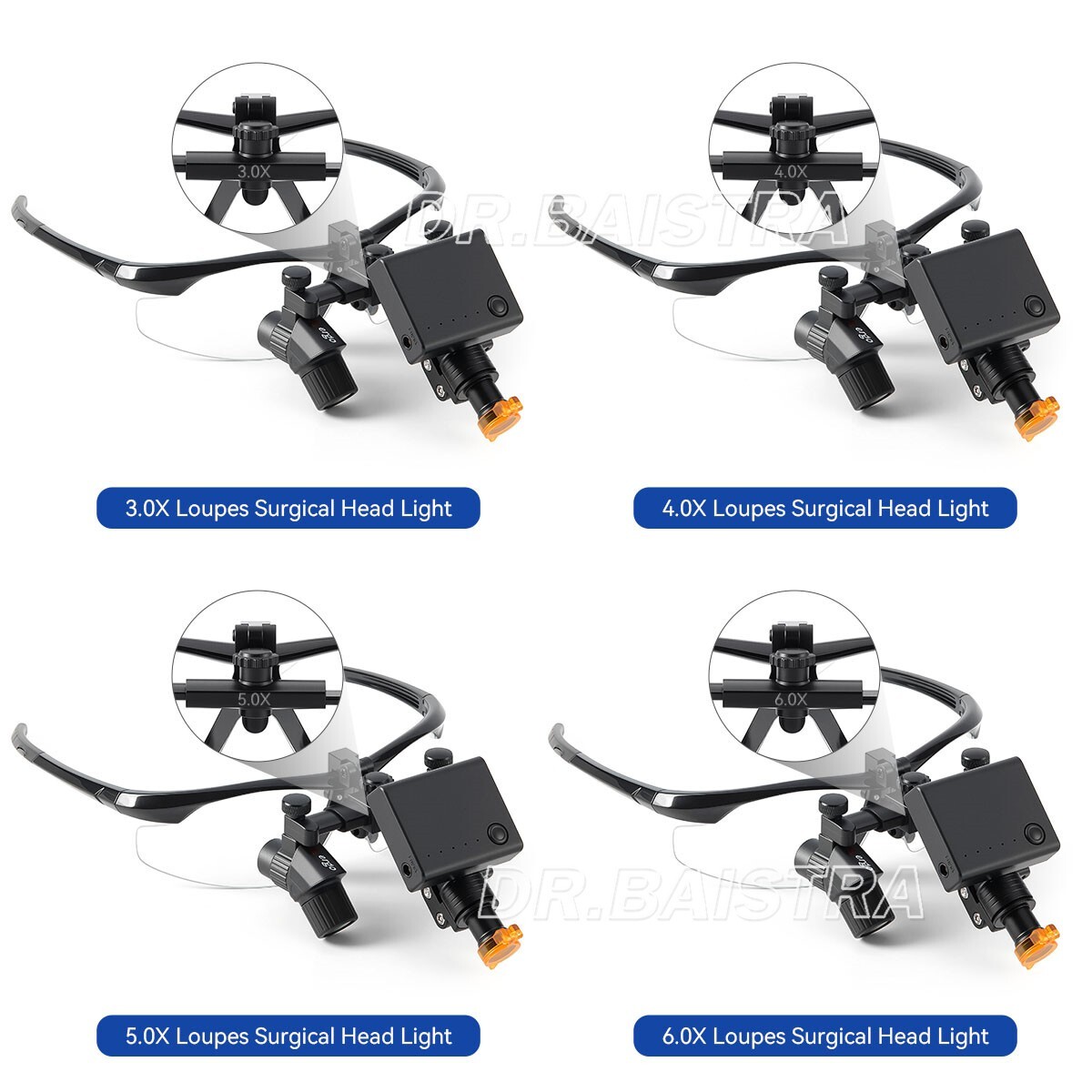 2.5.0X-6.0X Dental Medical Surgical Ergo Binocular Loupes /5W LED Head Light