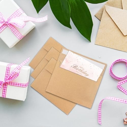 50 Pack Kraft Envelopes 4 X 6 Inch Brown Envelopes,A4 Envelopes, Card Envelopes,