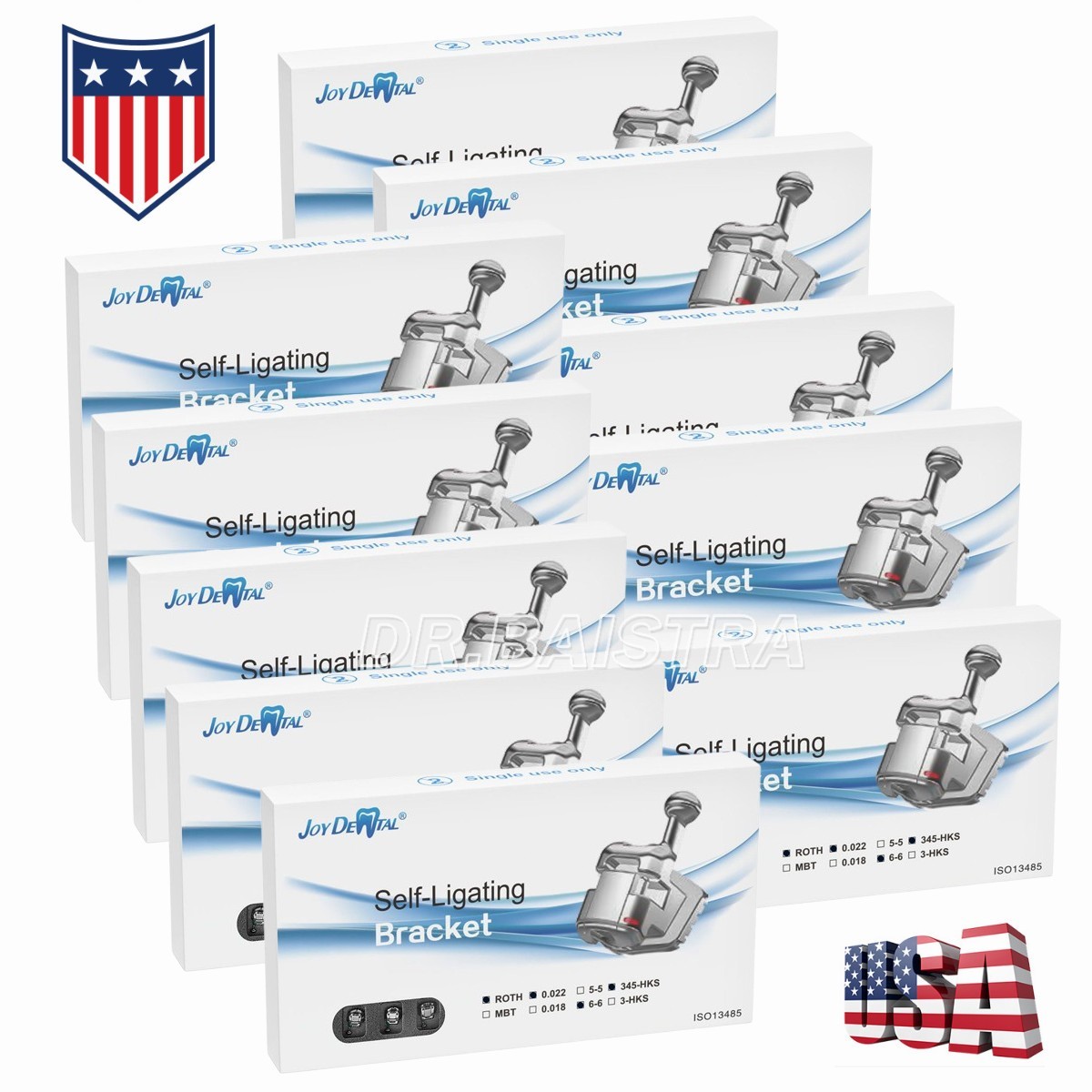 10X AZDENT Dental Ortho MIM Self Ligating Bracket Mini Roth.022 Hooks 345