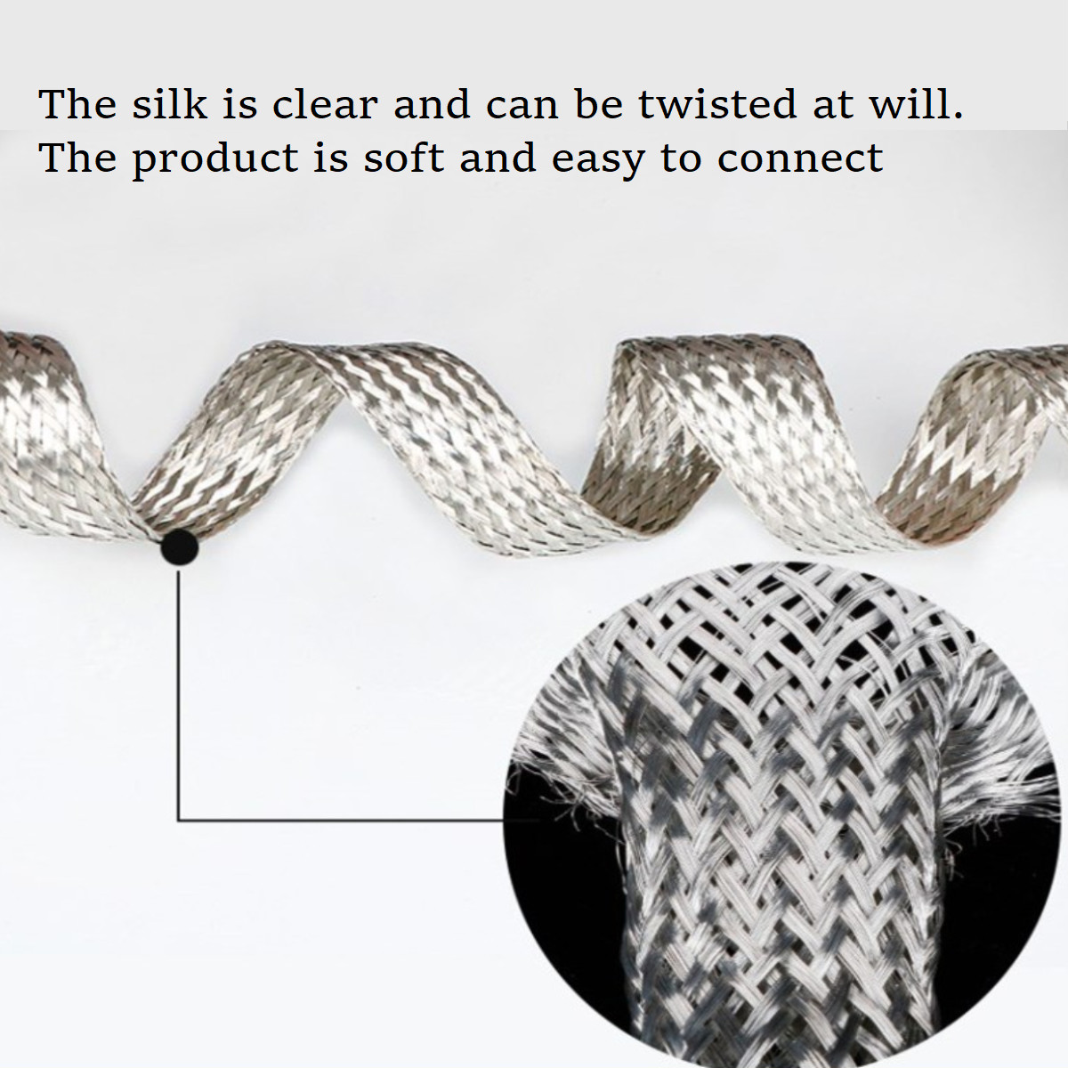 Tinned Copper Braided Flat Shielding Sleeve Automotive Ground Strap Protect Lot