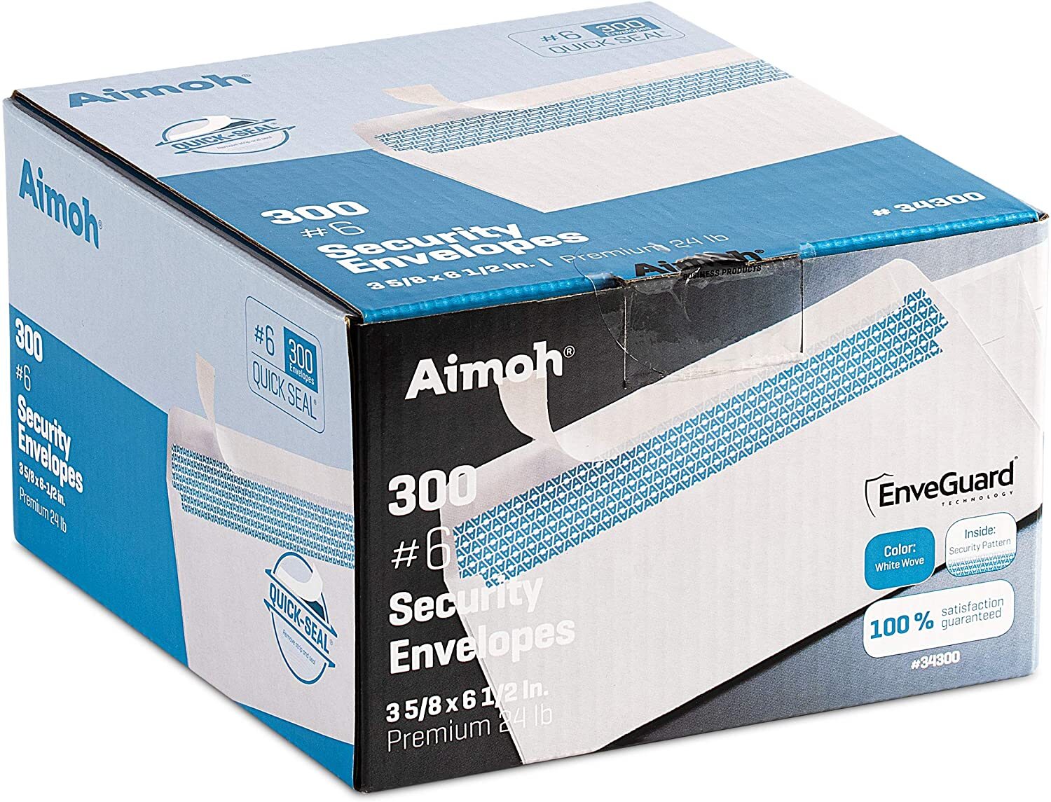 #6 3/4 Windowless Security Envelopes – Self-Seal – White (34300)