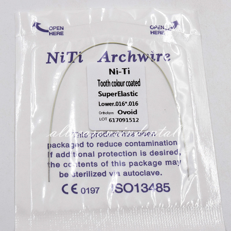 10x Dental Ortho Tooth Color Rectangular Super Elastic NITI Arch Wir 16*16 Upper
